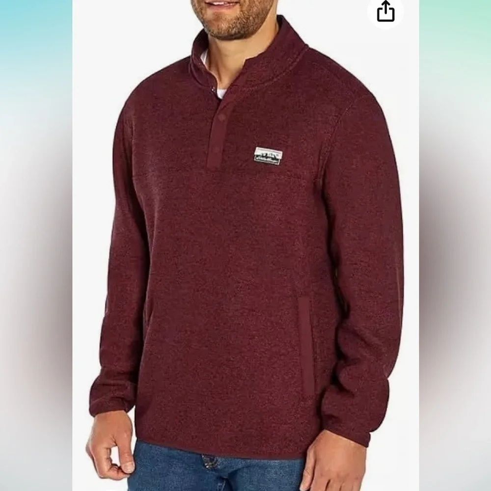 NWT Eddie Bauer Men's 1/4 Snap Sweater Fleece Pullover